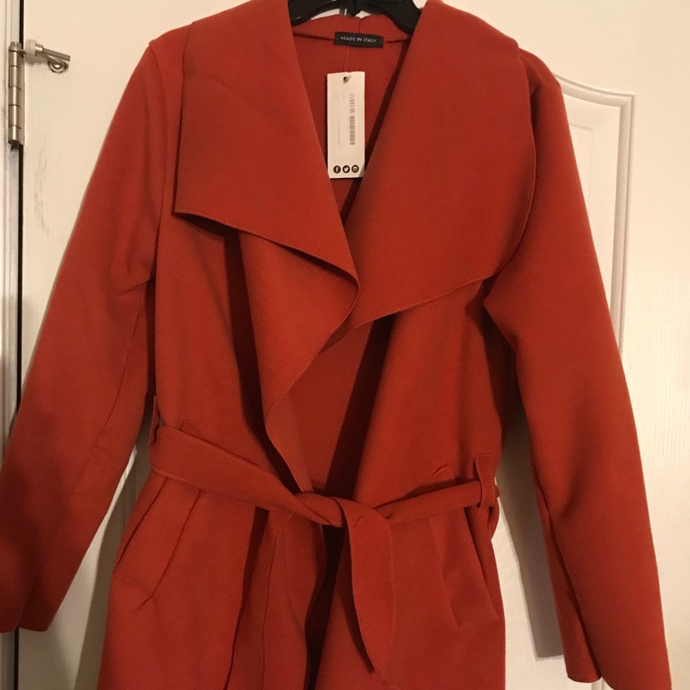 Orange/Rust Color Wrap Coat